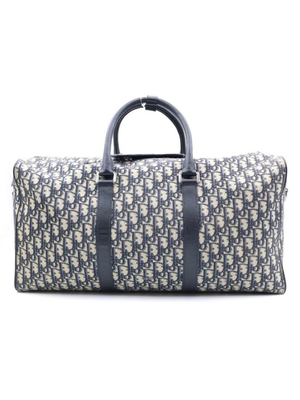 Dior Oblique Jacquard Shoulder Strap Boston Bag Navy
